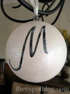 Easy monogrammed ornaments.