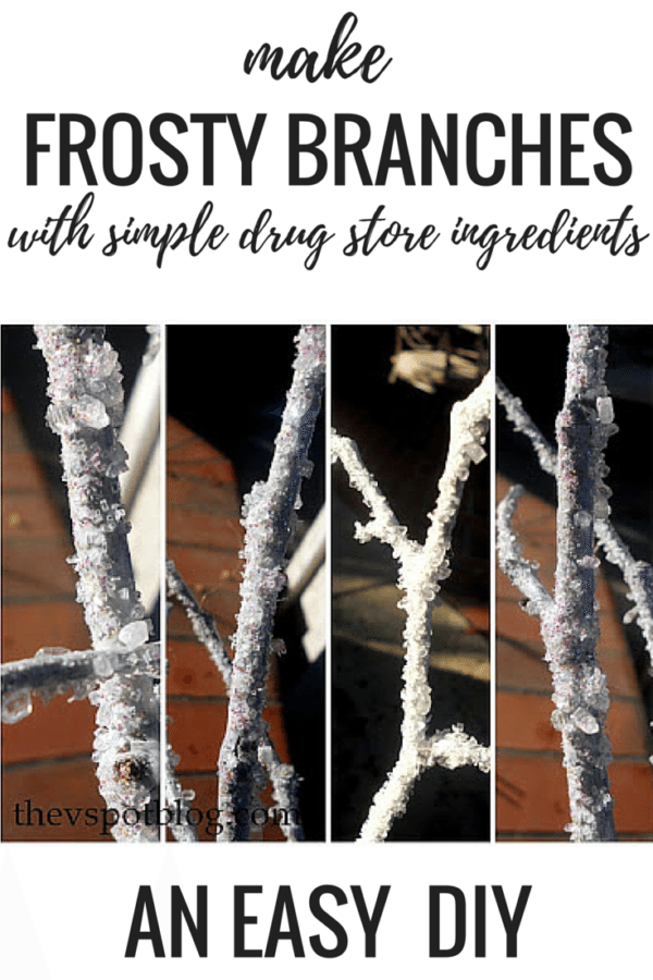DIY FROSTY BRANCHES using simple drug store ingredients