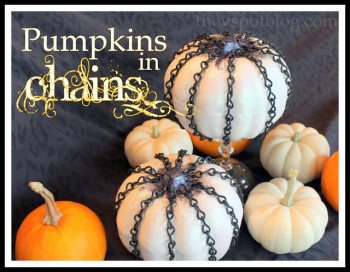 Easy chain covered pumpkins for Halloween.