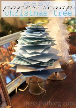 Make an easy scrap paper Christmas tree.