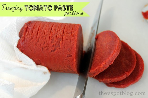 freezing tomato paste portions