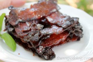 Brown Sugar-Dijon Candied Bacon.