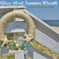 glass float, summer, wreath, rope, nautical, coastal, decor