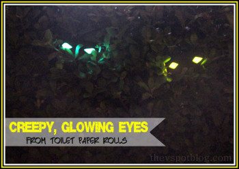 Creepy glowing eyes: a 5 minute Halloween decoration.