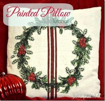 Pottery Barn Inspired Painted Holly Pillow