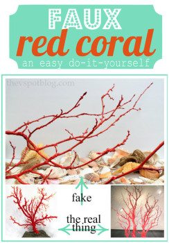 Faux Red Coral made from sticks & spray paint.