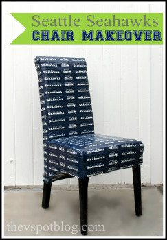 A Seattle Seahawks chair make over with NFL Duck Tape.