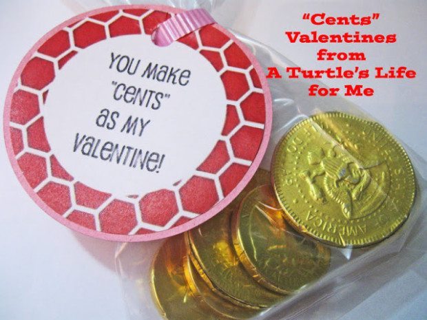 cents valentines with label