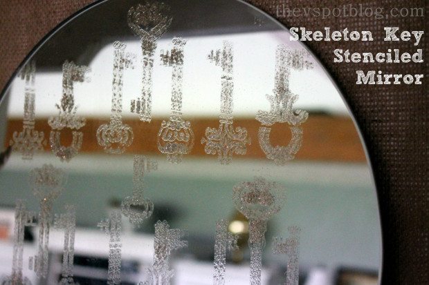 Skeleton Key Stenciled Mirror