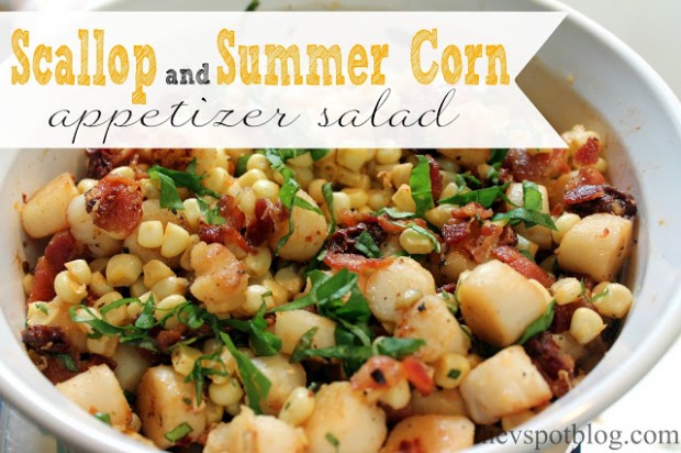 scallop and corn appetizer salad