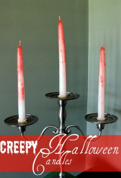 Creepy DIY Halloween Candlesticks.
