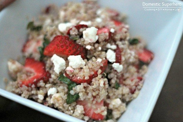 16 - Domestic Superhero - Strawberry Goat Cheese Quinoa Salad