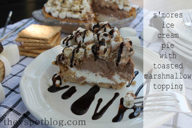 toasted marshmallow s'mores ice cream pie