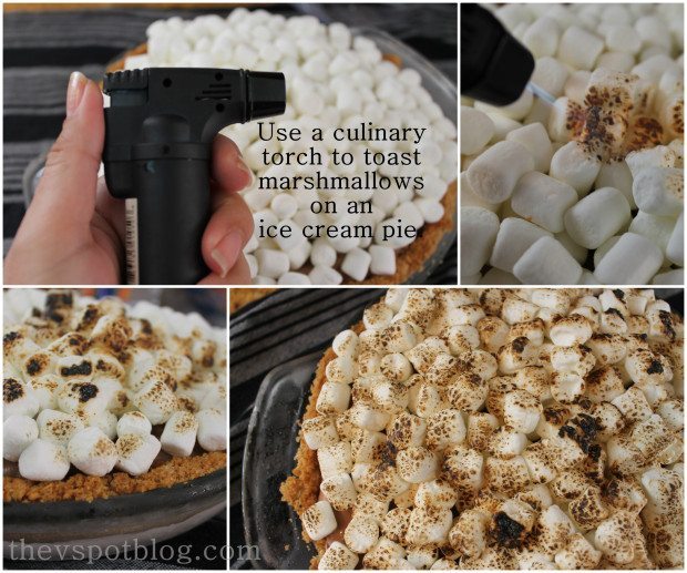 toasting marshmallows using a culinary torch