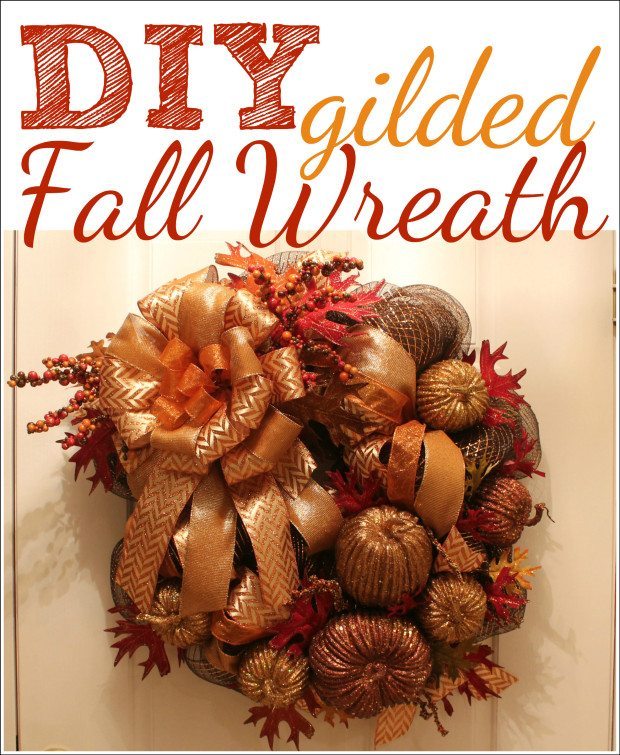 DIY gilded fall wreath