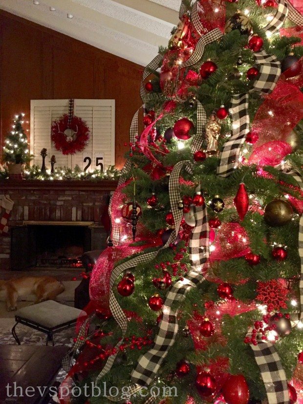 Christmas tree and mantel
