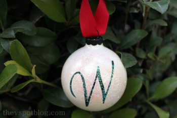 Make a Monogrammed ornament the old fashioned way – without an electronic cutting machine.