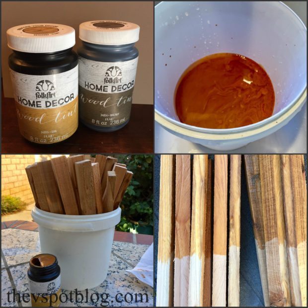 staining-wood-strips-for-a-diy-wooden-chandelier